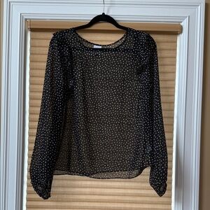 CAbi Black and White Sheer Blouse
